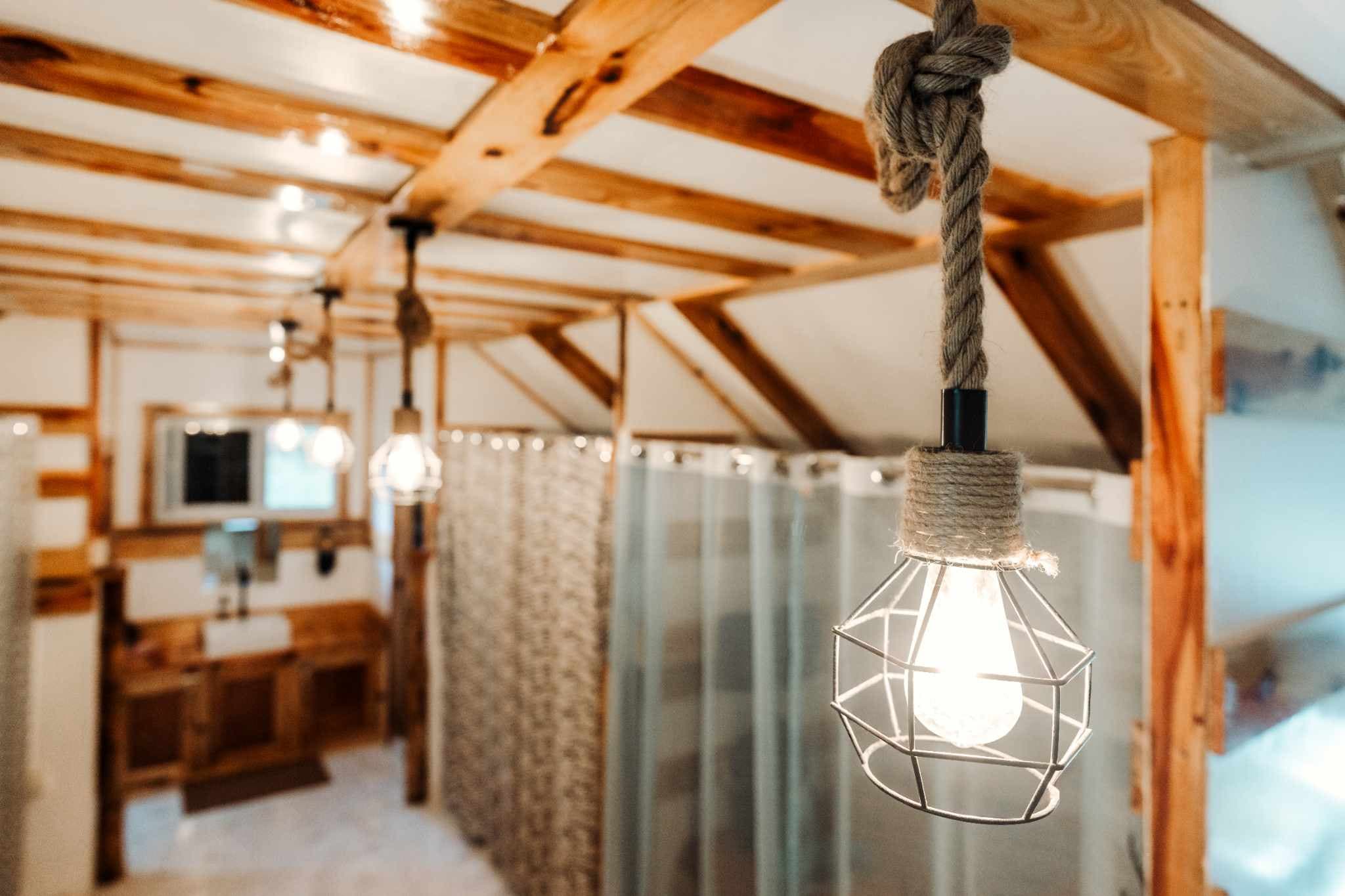 Hanging light inside cabin